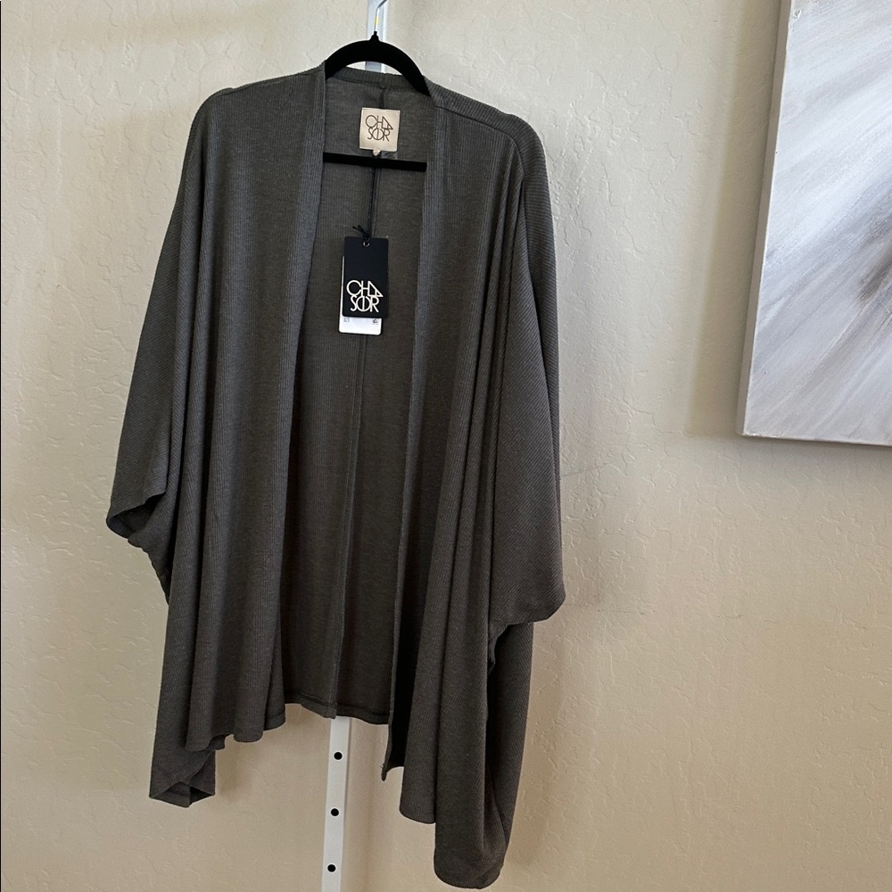 NWT Chaser XS/S Greenish/Grey Open Front Cardigan